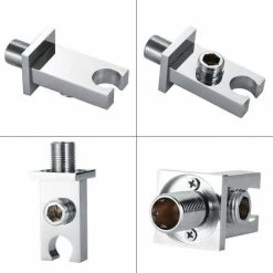 Shower Outlet Elbow Bracket, Sliver Shower Spray Head Bracket, Wall-Mounted Smooth Thick Veneer -Comfort Bathroom Store 94626263 4