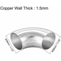 304 Stainless Steel Pipe Fitting 90 Elbow Butt Weld Outer Diameter 38mm, 1-1/2 -4pcs -Comfort Bathroom Store 94628342 5