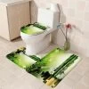 Bath Mat Set 3 Set Bamboo Stone Floral Pattern Toilet Contour Mat Non-slip Room Mat Soft And Comfortable Washable -Comfort Bathroom Store 94629387 1