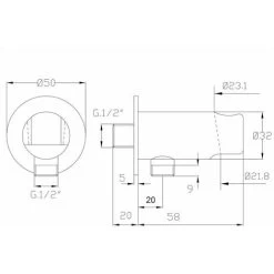 Designer Wall Connection Elbow With Shower/hand Shower Holder -Comfort Bathroom Store 94630588 3