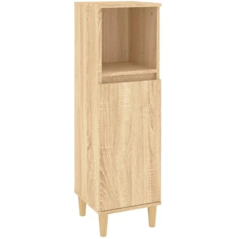 Bathroom Cabinet Sonoma Oak 30x30x100 Cm Engineered Wood VidaXL 3 Bathroom Cabinet Sonoma Oak 30x30x100 Cm Engineered Wood VidaXL