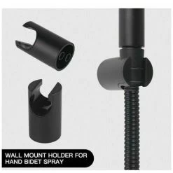 WC Hand Shower Kit, 1.5 M Hose And Support, G1/2 Adapters Black -Comfort Bathroom Store 94721257 4
