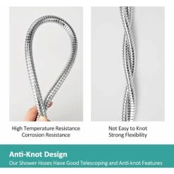 EMKE Replacement Shower Hose 1.7m Stainless Steel Shower Hose G1/2 Universal For Anti-Kink Anti-Explosion Leakproof Strong Tensile Chrome 9 EMKE Replacement Shower Hose 1.7m Stainless Steel Shower Hose G1/2 Universal For Anti-Kink Anti-Explosion Leakproof Strong Tensile Chrome -Comfort Bathroom Store 94901588 3