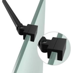 Heilmetz Support Bar Shower Wall Stabilization Bar, With Angle Flexible 180° Rotatable, Support Bar For Shower Doors -Universally Usable For 6-8mm Glass Thickness, Black (500mm)