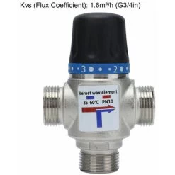 Thermostatic Mixing Valve Temperature Control Device With Automatic Shut-off Large Flow Mixer (G3/4 Inch) -Comfort Bathroom Store 95064439 4