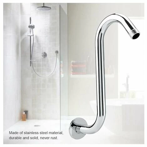 S Shape Shower Arm - 201 Stainless Steel 8 Curved S Shape Shower Arm For Bathroom Accessories 5 S Shape Shower Arm - 201 Stainless Steel 8 Curved S Shape Shower Arm For Bathroom Accessories - Image 3