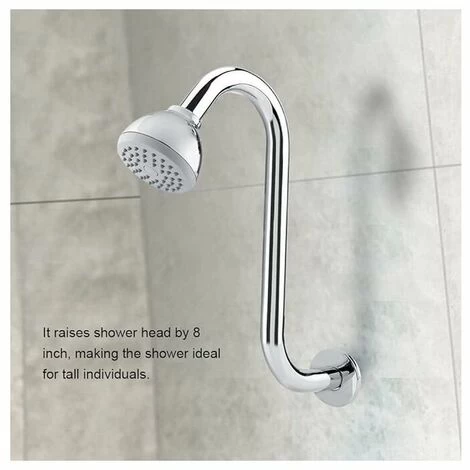 S Shape Shower Arm - 201 Stainless Steel 8 Curved S Shape Shower Arm For Bathroom Accessories 6 S Shape Shower Arm - 201 Stainless Steel 8 Curved S Shape Shower Arm For Bathroom Accessories - Image 4