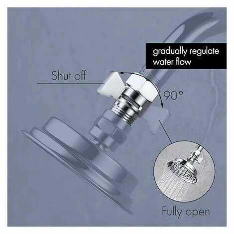 Angle Valve Shower Shut-off Valve Water Shut-off Valve Shower G1/2 Water Divider Shower Shut-off Valve Polished Chrome-plated Brass 7 Angle Valve Shower Shut-off Valve Water Shut-off Valve Shower G1/2 Water Divider Shower Shut-off Valve Polished Chrome-plated Brass - Image 5