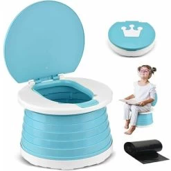 One Piece Infant Potty Training Potty Training Baby Kid Portable Folding Potty Training Kids Travel Toilet Learning Cleaning Kids Boys Girls Car Potty Training Indoor Outdoor Park Camping (Green)