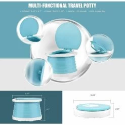 One Piece Infant Potty Training Potty Training Baby Kid Portable Folding Potty Training Kids Travel Toilet Learning Cleaning Kids Boys Girls Car Potty Training Indoor Outdoor Park Camping (Green) -Comfort Bathroom Store 95305547 5