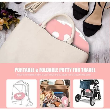 One Piece Infant Potty Training Potty Training Baby Kid Portable Folding Potty Training Kids Travel Toilet Learning Cleaning Kids Boys Girls Car Potty Training Indoor Outdoor Park Camping (Pink) 4 One Piece Infant Potty Training Potty Training Baby Kid Portable Folding Potty Training Kids Travel Toilet Learning Cleaning Kids Boys Girls Car Potty Training Indoor Outdoor Park Camping (Pink) - Image 2