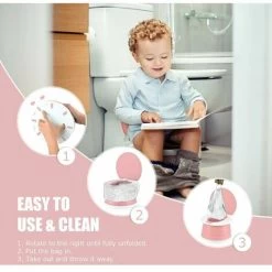 One Piece Infant Potty Training Potty Training Baby Kid Portable Folding Potty Training Kids Travel Toilet Learning Cleaning Kids Boys Girls Car Potty Training Indoor Outdoor Park Camping (Pink) 9 One Piece Infant Potty Training Potty Training Baby Kid Portable Folding Potty Training Kids Travel Toilet Learning Cleaning Kids Boys Girls Car Potty Training Indoor Outdoor Park Camping (Pink) -Comfort Bathroom Store 95311695 3