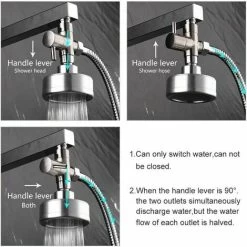 Way Diverter Valve G 1/2 Solid Brass Shower Head Diverter Valve/Shower Adapter/Reverser Valve, Brushed Nickel DSF007NA, Chrome, DSF007, DSF007, -Comfort Bathroom Store 95352107 4