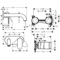 Hansgrohe Vernis Blend Set Concealed Wall-mounted Washbasin Mixer, 207 Mm Spout + Concealed Body, Matt Black (71576670-SET) -Comfort Bathroom Store 95363475 4