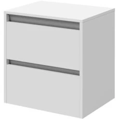 Wholesale Domestic City Gloss White 500mm Wall Mounted Vanity Unit For Countertop Basins With 2 Drawers