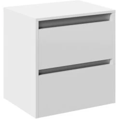 Wholesale Domestic City Gloss White 500mm Wall Mounted Vanity Unit For Countertop Basins With 2 Drawers -Comfort Bathroom Store 95409749 3