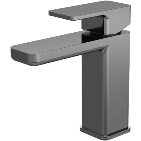 Nuie Windon Brushed Gunmetal Mono Basin Mixer Tap With Push Button Waste - WIN705 3 Nuie Windon Brushed Gunmetal Mono Basin Mixer Tap With Push Button Waste - WIN705
