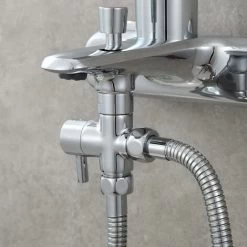 1/2 Inch Diverter Valve Shower Adapter Brass 3-way Diverter Valve For Rain Shower And Shower Arm Chrome. -Comfort Bathroom Store 95521272 3