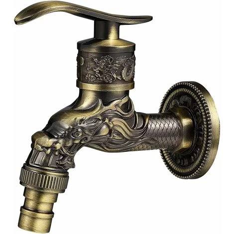 Vintage Faucet, Dragon Carved Faucet Zinc Alloy, 1/2" Wall Faucet, Antique Copper Faucet Garden, Faucet Basin Faucet For Bathroom Garden Kitchen 3 Vintage Faucet, Dragon Carved Faucet Zinc Alloy, 1/2" Wall Faucet, Antique Copper Faucet Garden, Faucet Basin Faucet For Bathroom Garden Kitchen