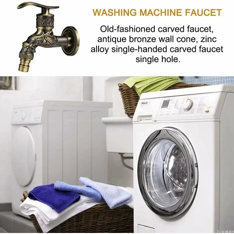 Vintage Faucet, Dragon Carved Faucet Zinc Alloy, 1/2" Wall Faucet, Antique Copper Faucet Garden, Faucet Basin Faucet For Bathroom Garden Kitchen 5 Vintage Faucet, Dragon Carved Faucet Zinc Alloy, 1/2" Wall Faucet, Antique Copper Faucet Garden, Faucet Basin Faucet For Bathroom Garden Kitchen - Image 3