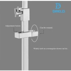 Adjustable Sliding Shower Head Holder, ABS Shower Holder For Bathroom, 31 X 18 Mm Rectangular Shower Bar -Comfort Bathroom Store 95521842 3