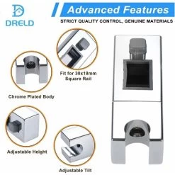 Adjustable Sliding Shower Head Holder, ABS Shower Holder For Bathroom, 31 X 18 Mm Rectangular Shower Bar -Comfort Bathroom Store 95521842 4
