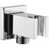 Chrome Hose Fitting With 1/2" Square Brass Hand Shower Holder, Shower Elbow With Holder, Hand Shower Sand Fitting -Comfort Bathroom Store 95521988 1