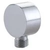 Round Hose Connector - Chrome Wall Connecting Elbow - Brass - Universal - 1/2" - Sand Fitting - Shower Wall Fitting For Hand Shower -Comfort Bathroom Store 95523917 1