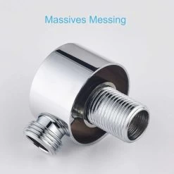 Round Hose Connector - Chrome Wall Connecting Elbow - Brass - Universal - 1/2" - Sand Fitting - Shower Wall Fitting For Hand Shower -Comfort Bathroom Store 95523917 2