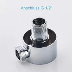 Round Hose Connector - Chrome Wall Connecting Elbow - Brass - Universal - 1/2" - Sand Fitting - Shower Wall Fitting For Hand Shower -Comfort Bathroom Store 95523917 3