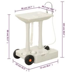 Camping Hand Wash Stand With Wheeled Water Tank Grey VidaXL -Comfort Bathroom Store 95546271 3