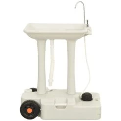 Camping Hand Wash Stand With Wheeled Water Tank Grey VidaXL -Comfort Bathroom Store 95546271 4