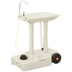 Camping Hand Wash Stand With Wheeled Water Tank Grey VidaXL -Comfort Bathroom Store 95546271 5