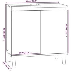 Sink Cabinet Concrete Grey 58x33x60 Cm Engineered Wood VidaXL -Comfort Bathroom Store 95546474 3