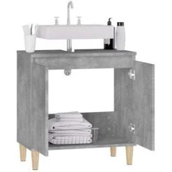Sink Cabinet Concrete Grey 58x33x60 Cm Engineered Wood VidaXL -Comfort Bathroom Store 95546474 5