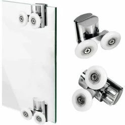 For Sliding Shower Door 2 Double Rollers 2 Wheels 23 Mm Roller Shower Diameter 23 Mm 2 Rollers Up And Down -Comfort Bathroom Store 95645851 3