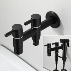 Garden Faucet Kit Black Lengthened Faucet Washing Machine Balcony Bathroom Water Faucet Mop Pool Faucet Faucet Outdoor Kitchen Faucet 304 Stainless Steel Household Faucet 7 Garden Faucet Kit Black Lengthened Faucet Washing Machine Balcony Bathroom Water Faucet Mop Pool Faucet Faucet Outdoor Kitchen Faucet 304 Stainless Steel Household Faucet -Comfort Bathroom Store 95645922 2