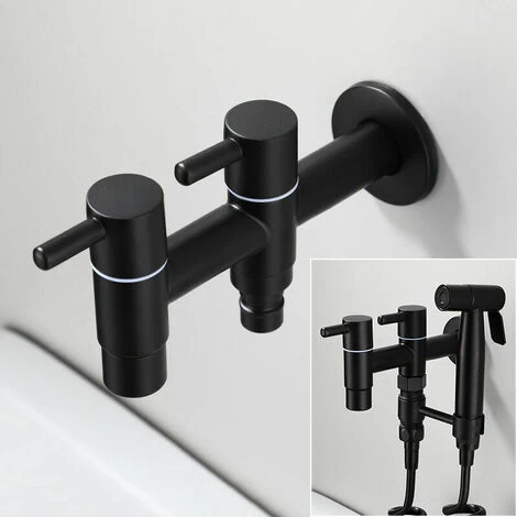 Garden Faucet Kit Black Lengthened Faucet Washing Machine Balcony Bathroom Water Faucet Mop Pool Faucet Faucet Outdoor Kitchen Faucet 304 Stainless Steel Household Faucet 4 Garden Faucet Kit Black Lengthened Faucet Washing Machine Balcony Bathroom Water Faucet Mop Pool Faucet Faucet Outdoor Kitchen Faucet 304 Stainless Steel Household Faucet - Image 2