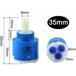 Ceramic Faucet Replacement Inner 3Pcs Ceramic Cartridge Cartridge Controller Faucet Replacement Faucet For Bathroom Mixer Tap (Blue 35Mm) -Comfort Bathroom Store 95647835 2