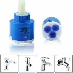 Ceramic Faucet Replacement Inner 3Pcs Ceramic Cartridge Cartridge Controller Faucet Replacement Faucet For Bathroom Mixer Tap (Blue 35Mm) -Comfort Bathroom Store 95647835 4