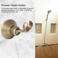 Adjustable Shower Brass Shower Head Holder Bracket Heavy Duty Electroplating Head Shower Head Holder Stylish For Home Bathroom Accessory -Comfort Bathroom Store 95652373 4