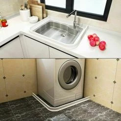 Self Adhesive Shower Threshold Barrier Foldable Shower Threshold Strip Bathroom Water Retention Waterproof Strip For Wet And Dry Separation (90Cm Black) -Comfort Bathroom Store 95654318 5