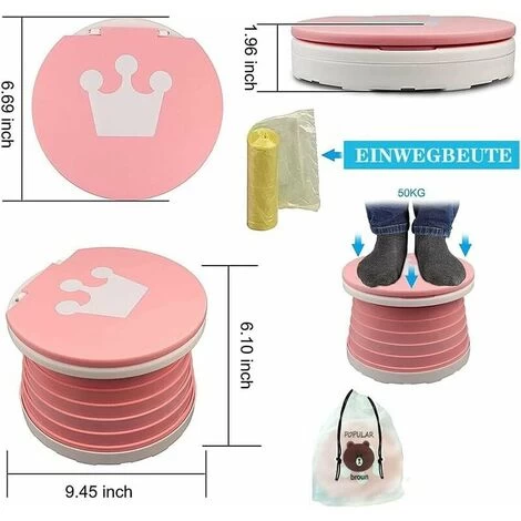 Folding Children's Toilet, Travel Potty (pink) 245CM 4 Folding Children's Toilet, Travel Potty (pink) 245CM - Image 2