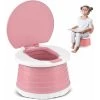 One Piece Infant Potty Potty Baby Child Potty Portable Foldable Potty Kids Travel Toilet Learning Cleaning Kids Boys Girls Car Potty Indoor Outdoor Park Camping (Pink) -Comfort Bathroom Store 95946844 1