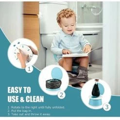One Piece Infant Potty Potty Baby Child Potty Portable Foldable Potty Kids Travel Toilet Learning Cleaning Kids Boys Girls Car Potty Indoor Outdoor Park Camping (Green) -Comfort Bathroom Store 95947443 2