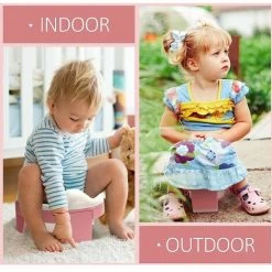 One Piece Foldable Toilet Seat For Kids 3 In 1 Baby Chair Toilet Seat With Splashback High Quality Travel Seat Cover For Boys And Girls (Pink) -Comfort Bathroom Store 95947664 5