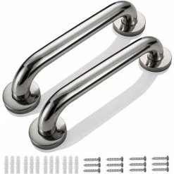 2pcs 30cm Bathroom Grab Bar Wall Shower Safety Bars Tub Handle Stainless Steel Towel Bar For Children Pregnant Women Disabled Seniors