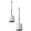 Toilet Brush, Silicone Toilet Brush, EWEIMA Quick Dry Antibacterial Silicone Toilet Brush, Long Handle Toilet Brush, Wall/Floor Mount, Gray -Comfort Bathroom Store 96089018 1