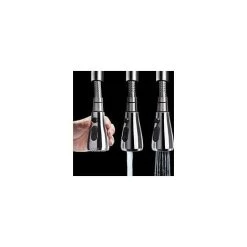 Kitchen Sink Faucet With Retractable Sprayer - Push Button Stop 2 Kinds Universal Head For Toilet Mixer Tap Bathroom Faucet Silver -Comfort Bathroom Store 96153118 4