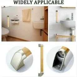 One Piece Bathtub Grab Bars For Elderly Shower Bar Wooden Handrail For Stairs 44cm Outdoor Safety Support Handrail For Disabled -Comfort Bathroom Store 96190240 3